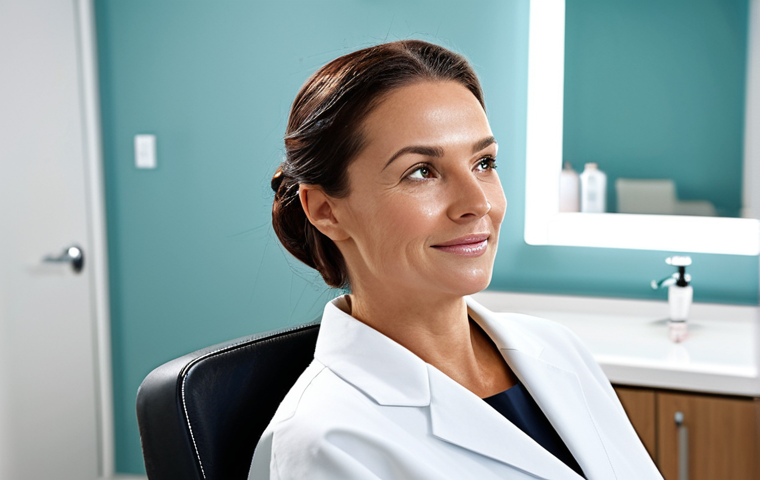 **
"A professional skincare consultant in a brightly lit, modern salon, fully clothed in a modest business dress, demonstrating a facial cleansing technique on a client. The client is also fully clothed and relaxed. Focus on the clean and inviting atmosphere of the salon. Safe for work, appropriate content, perfect anatomy, natural proportions, professional setting."
**