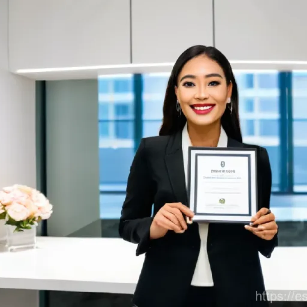 뷰티컨설턴트 자격증 활용 사례 연구 - **Prompt 1: The Certified Beauty Expert**
"A confident and elegantly dressed female beauty consu...