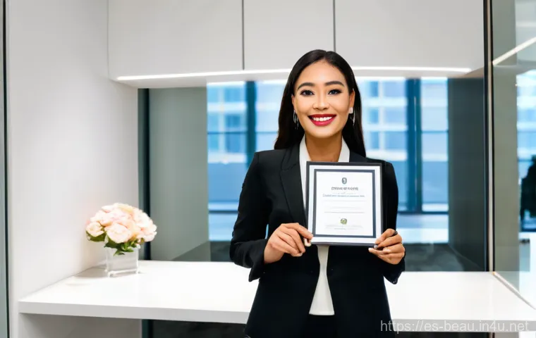 뷰티컨설턴트 자격증 활용 사례 연구 - **Prompt 1: The Certified Beauty Expert**
"A confident and elegantly dressed female beauty consu...