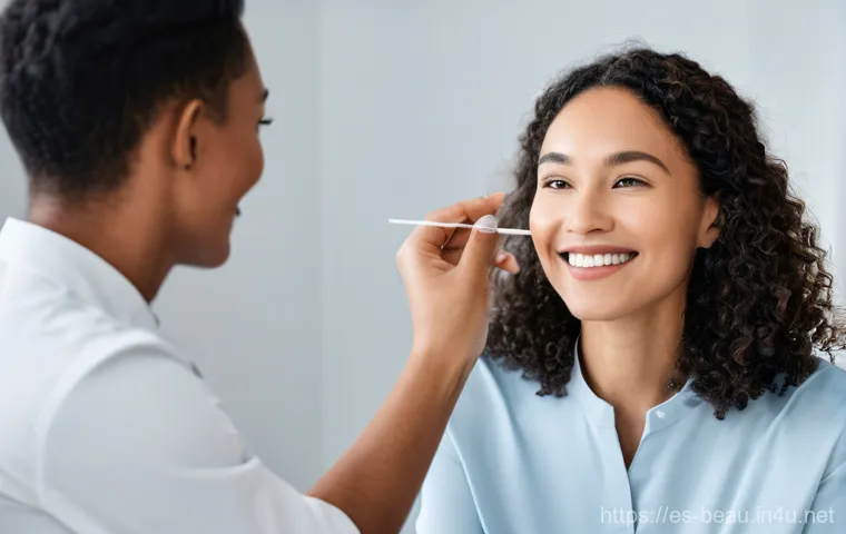 뷰티컨설턴트 학습 자료 추천 - **Continuous Learning and Innovation:** A focused beauty professional, a woman in her late 20s to ea...