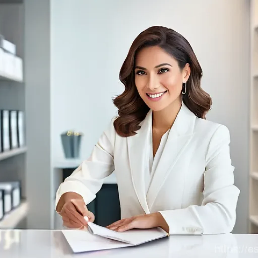 뷰티컨설턴트 수익 구조 분석 - **Prompt 1: A professional female beauty consultant, of Latina or Spanish ethnicity, in her late 20s...