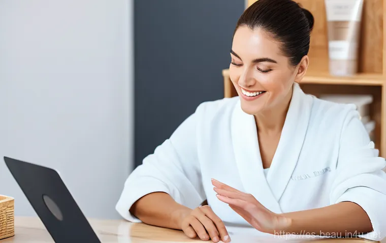 뷰티컨설턴트 직업 전망 - A professional and empathetic Latina beauty consultant, in her mid-30s, with a warm and inviting smi...