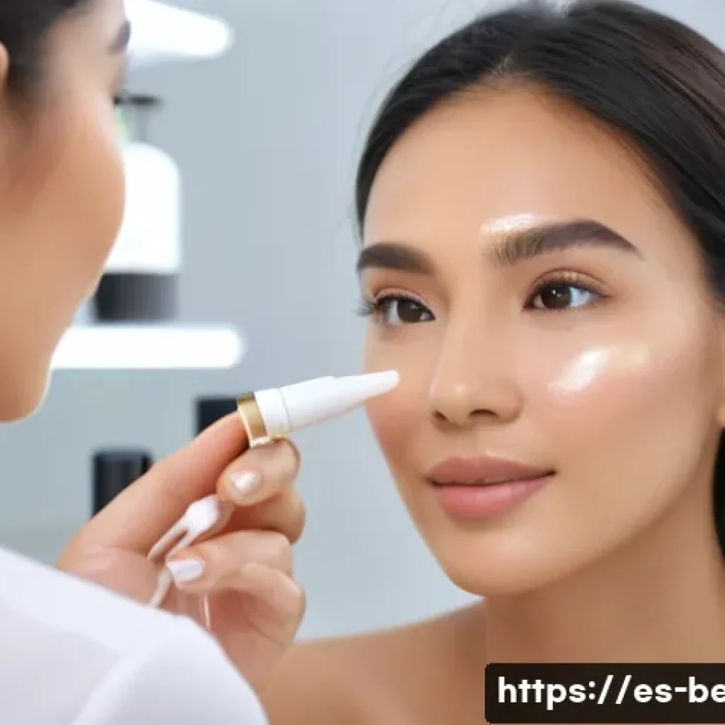 뷰티컨설턴트 직무 스킬 트레이닝 - A professional beauty consultant attentively listening to a female client in a modern salon setting ...