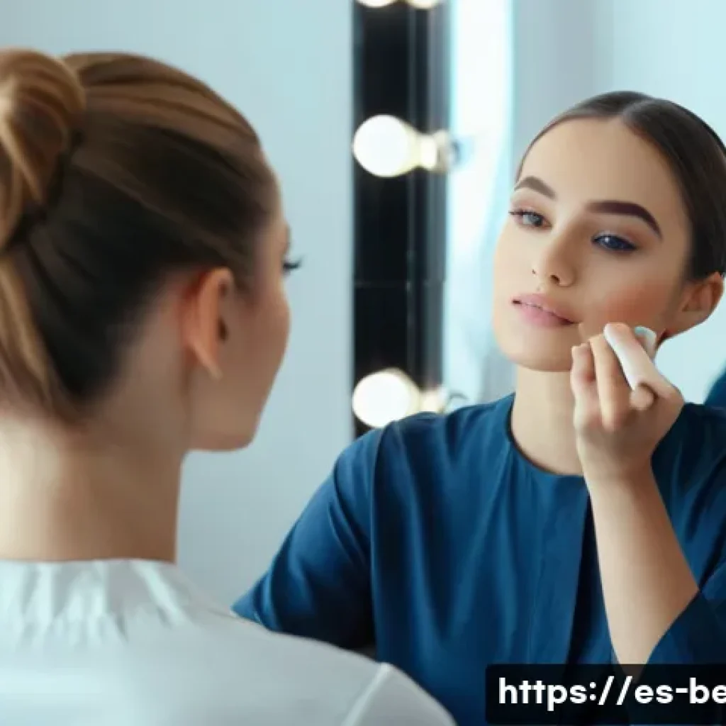 뷰티컨설턴트 실기 시험 준비법 - A professional makeup artist practicing basic makeup techniques on a young adult female model wearin...