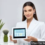 Home 22 뷰티컨설턴트 학습 전략 추천 - A modern beauty consultant in a bright, eco-friendly studio surrounded by natural skincare products ...