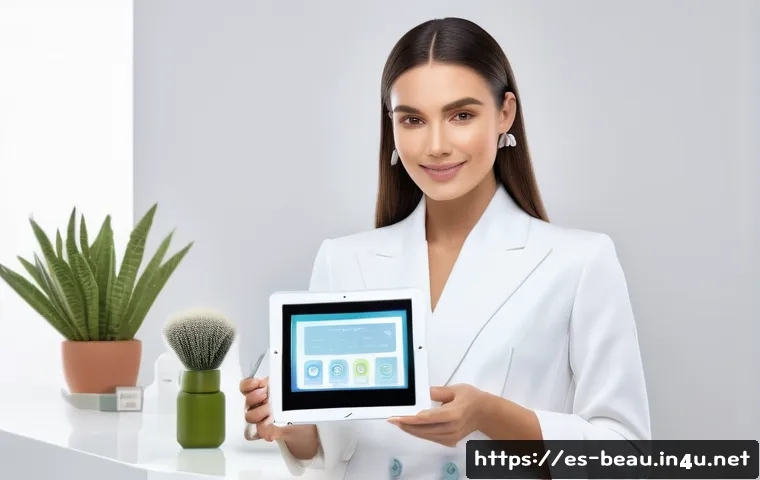 뷰티컨설턴트 학습 전략 추천 - A modern beauty consultant in a bright, eco-friendly studio surrounded by natural skincare products ...