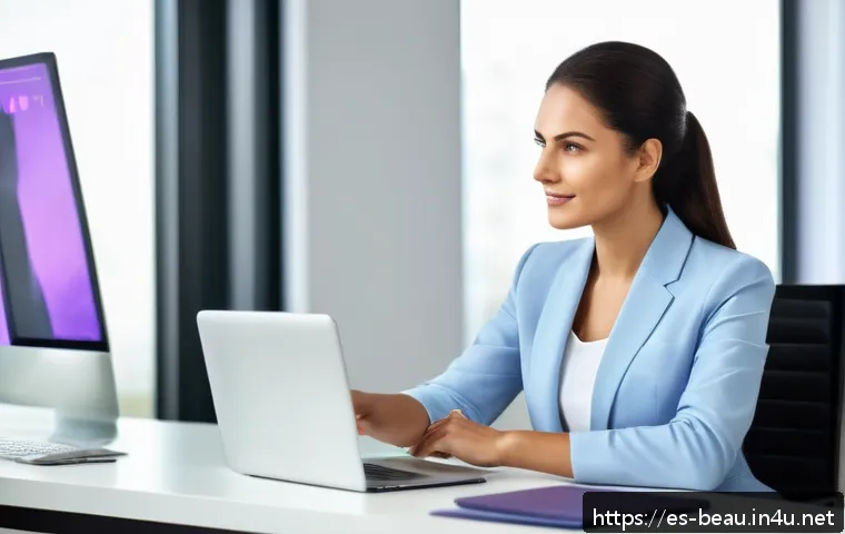 뷰티컨설턴트 HR과의 협상 방법 - A professional beauty consultant in a modern office setting, dressed in smart business casual attire...