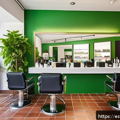 Home 31 뷰티컨설턴트 직업 만족도 설문 - A bright and modern beauty salon interior in Spain, featuring a diverse team of professional beauty ...