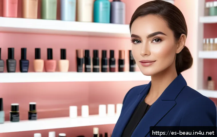 뷰티컨설턴트 자격증 취득 시간 - A professional beauty consultant in a modern Spanish makeup studio, wearing stylish business casual ...